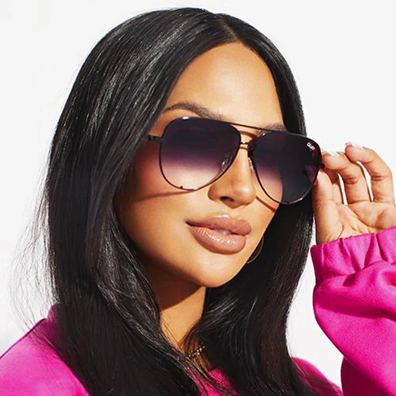 Quay Pilot Sunglasses for Women with Metal Frame Brand Design Viral Trending Sun Glasses, Eye Catching for All Seasons