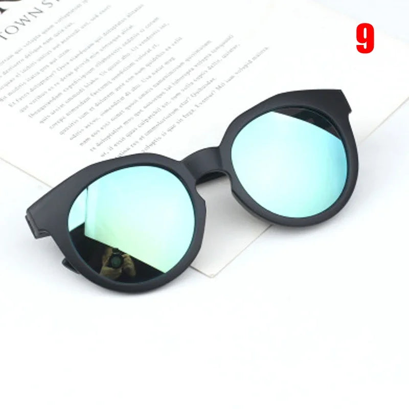 2025 Kids Sunglasses Colorful Reflective Mirror Hot Sale Boys Girls Children Classic Viral Cute Sun Glasses Round Eyewear UV400