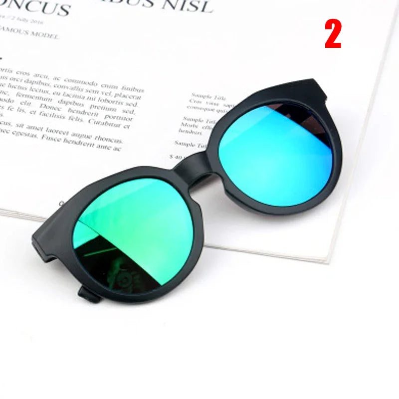 2025 Kids Sunglasses Colorful Reflective Mirror Hot Sale Boys Girls Children Classic Viral Cute Sun Glasses Round Eyewear UV400