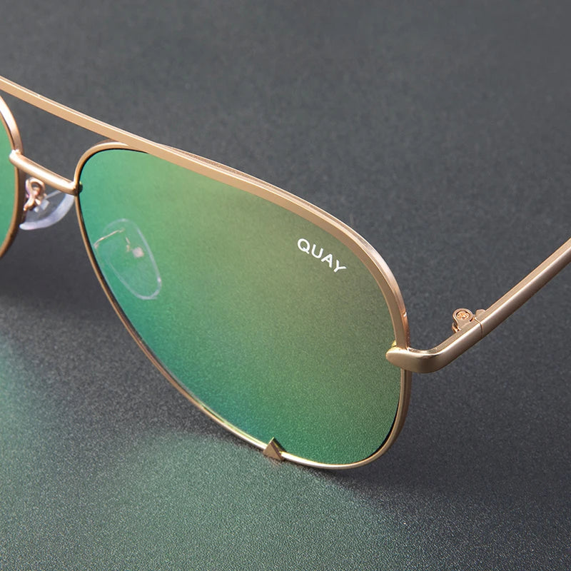 Quay Pilot Sunglasses for Women with Metal Frame Brand Design Viral Trending Sun Glasses, Eye Catching for All Seasons