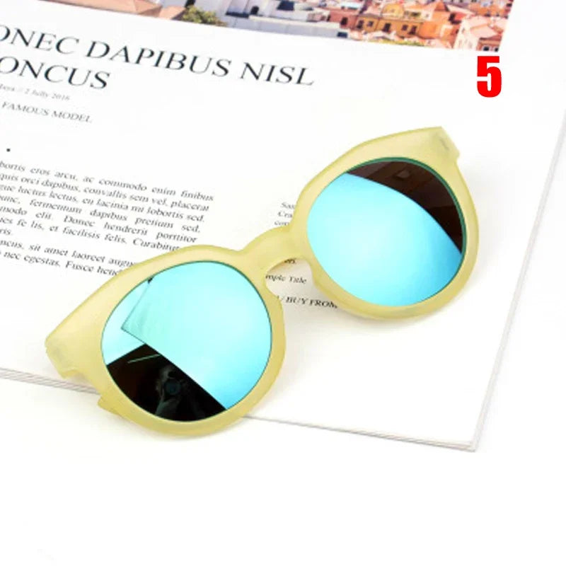 2025 Kids Sunglasses Colorful Reflective Mirror Hot Sale Boys Girls Children Classic Viral Cute Sun Glasses Round Eyewear UV400