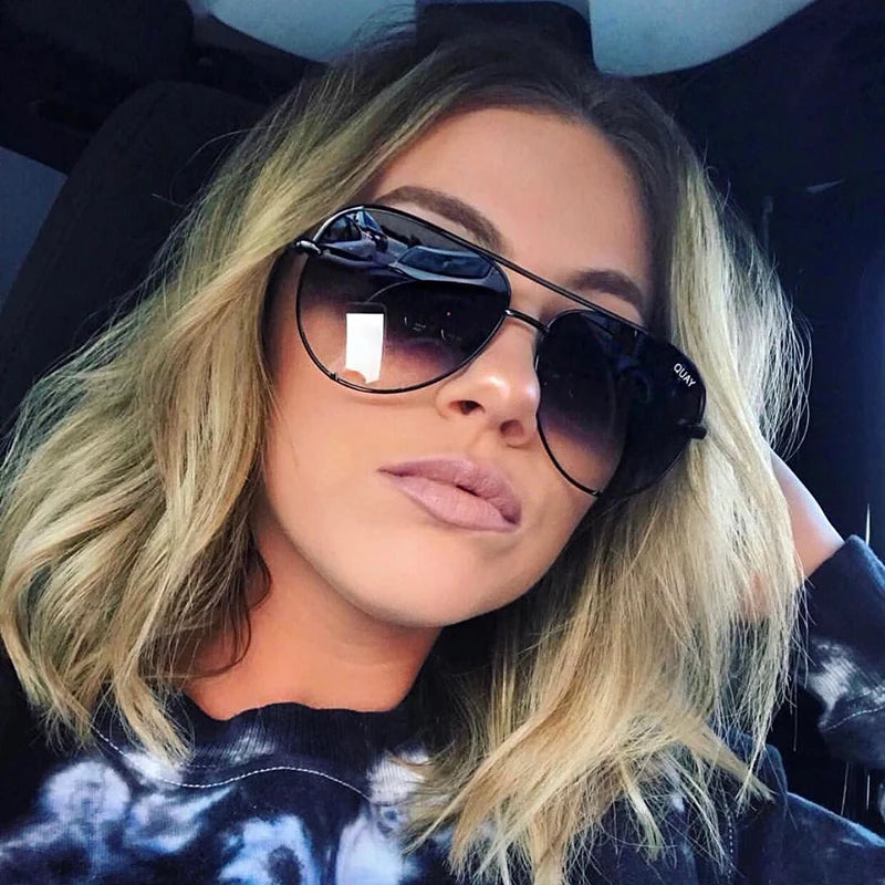 Quay Pilot Sunglasses for Women with Metal Frame Brand Design Viral Trending Sun Glasses, Eye Catching for All Seasons