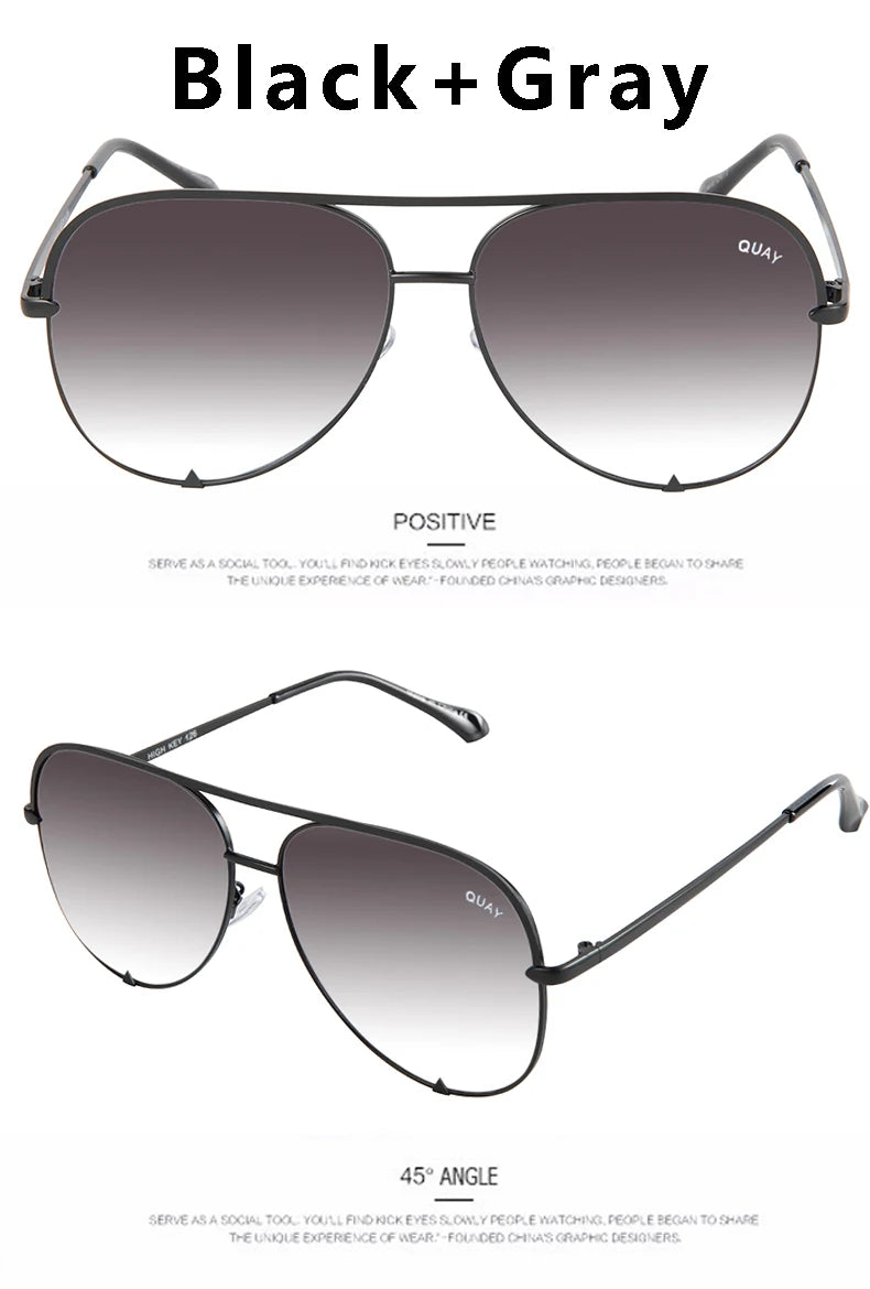 Quay Pilot Sunglasses for Women with Metal Frame Brand Design Viral Trending Sun Glasses, Eye Catching for All Seasons