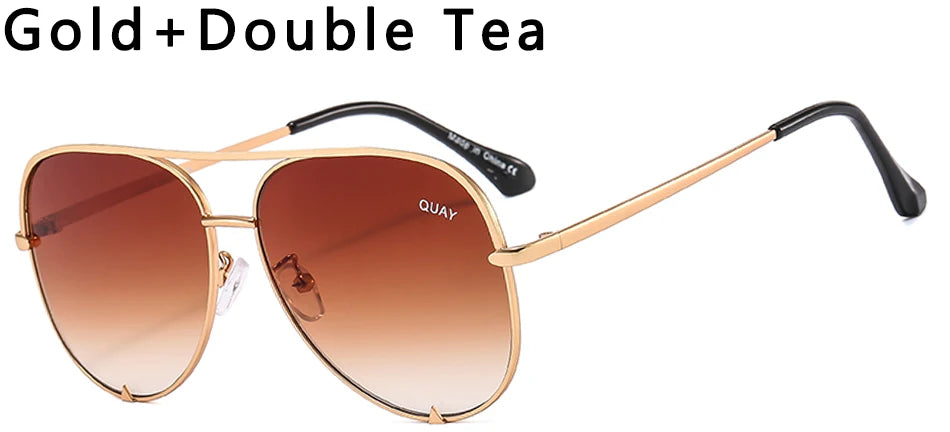 Quay Pilot Sunglasses for Women with Metal Frame Brand Design Viral Trending Sun Glasses, Eye Catching for All Seasons